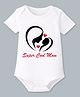 BLUSHES Cotton Knit Mothers Day Theme Half Sleeves Super Cool Mom Text Printed Onesie - White