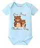 BLUSHES Cotton Knit Mothers Day Theme Half Sleeves Our First Mothers Day Text Printed Onesie - Aqua Blue