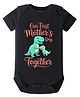 BLUSHES Cotton Knit Mothers Day Theme Half Sleeves Our First Mothers Day Together Text Printed Onesie - Black