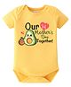 BLUSHES Cotton Knit Mothers Day Theme Half Sleeves Avocado & Our First Mothers Day Together Text Printed Onesie - Yellow