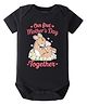 BLUSHES Cotton Knit Mothers Day Theme Half Sleeves Deer & Our First Mothers Day Together Text Printed Onesie - Black