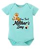 BLUSHES Cotton Knit Mothers Day Theme Half Sleeves Deer & Our First Mothers Day Text Printed Onesie - Sea Green