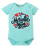 BLUSHES Cotton Knit Mothers Day Theme Half Sleeves My World My Mom Text Printed Onesie - Sea Green