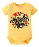 BLUSHES Cotton Knit Mothers Day Theme Half Sleeves My World My Mom Text Printed Onesie - Yellow