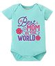 BLUSHES Cotton Knit Mothers Day Theme Half Sleeves Best Mom In The World Text Printed Onesie - Sea Green