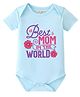 BLUSHES Cotton Knit Mothers Day Theme Half Sleeves Best Mom In The World Text Printed Onesie - Aqua Blue