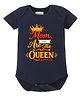 BLUSHES Cotton Knit Mothers Day Theme Half Sleeves Mom You Are The Queen   Text Printed Onesie - Navy Blue