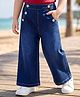 Babyhug Denim Full Length Washed Jeans with Stretch - Blue