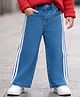 Babyhug Cotton Lycra Full Length Washed Jeans With Stretch & Tape Detailing - Blue