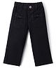 Babyhug Cotton Lycra Denim Full Length Washed Jeans With Stretch & Bow Applique - Black
