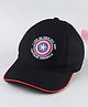 Pine Kids Marvel Cotton Woven Baseball Cap With Captain America Graphics Black - Diameter 17 cm