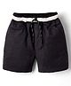 Rikidoos Cotton Woven Knee Length Solid Shorts - Black