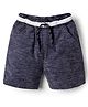 Rikidoos Cotton Woven Knee Length Solid Textured Shorts - Navy Blue