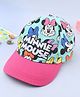 Babyhug Disney Cotton Woven  Summer Cap With Minnie Mouse Graphics Sea Green - Diameter 18 cm