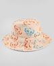 Babyoye Disney Cotton Woven Animal Print Bucket Cap Peach- Diameter 17.5 cm
