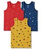 Simply Sinker Knit Sleeveless Vest with Space & Sports Car Print - Navy Red & Yellow