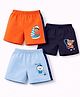 Sportking Cotton Blend Knit Pack Of 3 Animals Printed Shorts - Multi Colour