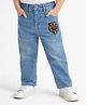 Sportking Denim Knit YC Text Patch Detailed Jeans - Light Blue