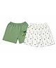 Sportking Cotton Blend Knit Pack Of 2 Giraffe Printed Shorts - Green
