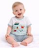 Sportking Cotton Blend Knit Half Sleeves Sea Life Printed Tee & Shorts Set - Green