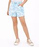 Sportking Denim Tie Dye Shorts - Aqua Blue