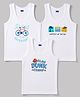 Simply Sinker Knit Sleeveless Vest with Beach & Text Print Pack of 3 - White