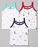 Simply Sinker Knit Sleeveless Slips with Bear & Bunny Print Pack of 3 - White