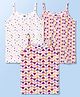 Simply Sinker Knit Sleevesless Slips With Polka Dot Floral & Heart Print Pack of 3 - White