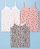 Simply Sinker Knit Sleeveless Slips with Rainbow & Hearts Print Pack of 3 - White & Pink
