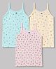 Simply Sinker Knit Sleevesless Slips With Bunny & Floral Print Pack of 3 - Pink Butter Aqua