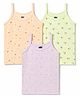 Simply Sinker Knit Sleeveless Slips with Birds & Bunny Print Pack of 3 - Peach Lilac & Green