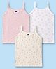 Simply Sinker Knit Sleeveless Floral Printed Slips Pack of  3 - White & Pink