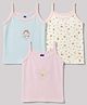 Simply Sinker Knit Sleeveless Slips with Bear Print Pack of 3- Pink & Aqua