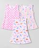 Simply Sinker Knit Sleeveless Heart & Dino Printed Frocks Pack of 3 - Pink