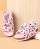Babyoye Velcro Closure Sandals With Strawberry Print - Pink
