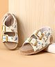 Babyoye Velcro Closure Sandals With Dinosaur Print - Yellow