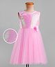 Kookie Kids Woven Sleeveless Party Dress With Sequin Detailing & Floral Applique - Pink