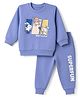 Babyoye Knit 100% Cotton 3 Thread Heavy Guage Terry 280 GSM Full Sleeves Winter Wear Suits With Teddy Bear & Bunny Print - Lavender