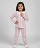 Biglilpeople Cotton Woven Full Sleeves Butterfly Printed Coordinating Tee & Pajama Night Suit - Pink