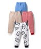 Junior Star Pack Of 4 Solid Striped & Milk Bottle Printed Pajamas - Multi Colour