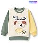 Babyoye 100% Cotton Knit Full Sleeves Three Thread Heavy Guage Brushed Back Fleece Sweatshirt With Puppy Applique - Cream