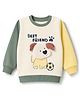 Babyoye 100% Cotton Knit Full Sleeves Three Thread Heavy Guage Brushed Back Fleece Sweatshirt With Puppy Applique - Cream