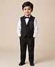 Rikidoos Cotton Woven Full Sleeves 3 Piece Party Suit With Tiger Embellishment & Bow Attachment - Black & White