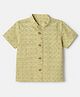 Exclusive from Jaipur Cotton Woven Half Sleeves Printed Shirt With Medallions Print - Yellow