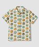 Exclusive from Jaipur Cotton Woven Half Sleeves Owl Printed Shirt - Off White