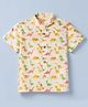 Exclusive from Jaipur Cotton Woven Half Sleeves Dino Printed Shirt - Off White