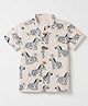 Exclusive from Jaipur Cotton Woven Half Sleeves Zebra Printed Shirt - Off White