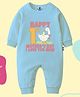 The Peppy Tend 100% Cotton Knit Mothers Day Theme Full Sleeves Happy 1st Mothers Day I Love You Mom Text Printed Romper - Blue
