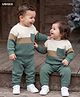 Babyhug Knit Full Sleeves Sweater Set with Color Block Design - Green