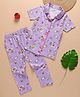 zuniors SSC Cotton Knit Half Sleeves Unicorn Printed Coordinating Shirt & Pajama Night Suit - Lavender